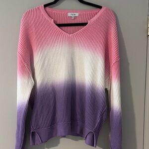 Fate V-Neck Pink and Purple Ombre Sweater